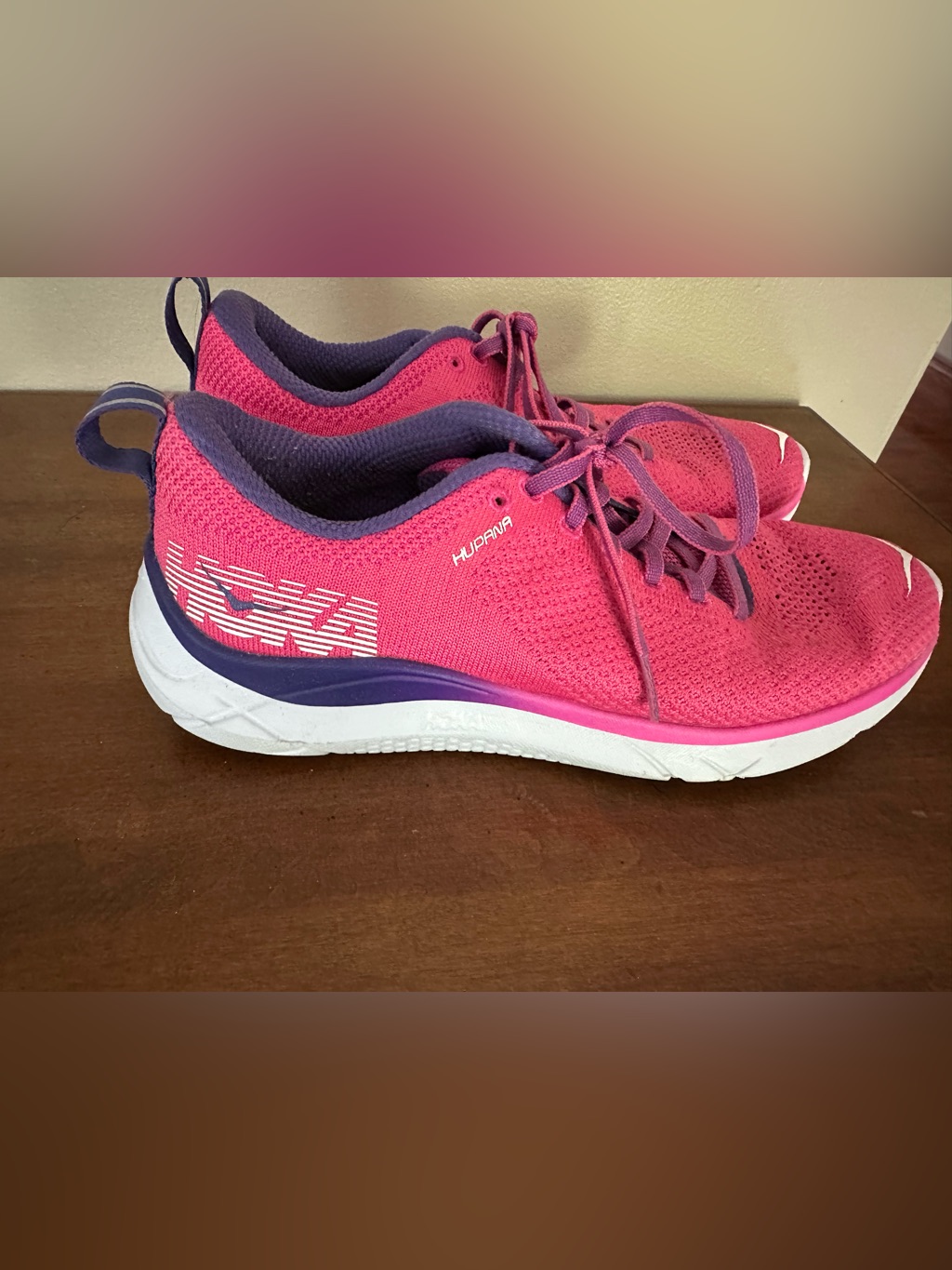 Hoka One One Women's Pink And Purple Clifton-Style Running Sneakers 8.5